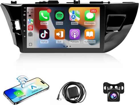 راديو سيارة Leadfan Android لسيارة Toyota Corolla 2013 2014 2015 2016 مع CarPlay Android Auto، شاشة لمس IPS مقاس 10.1 بوصة لسيارة Corolla Stereo مع نظام ملاحة GPS بلوتوث WiFi SWC 2+32G in Kuwait