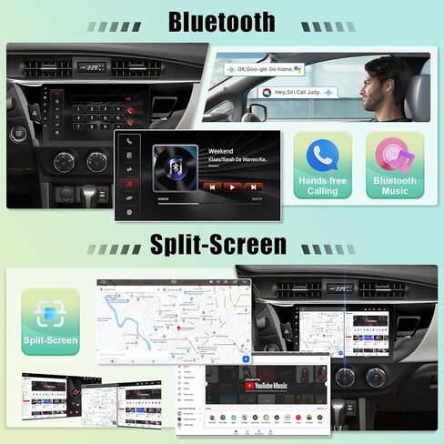 راديو سيارة Leadfan Android لسيارة Toyota Corolla 2013 2014 2015 2016 مع CarPlay Android Auto، شاشة لمس IPS مقاس 10.1 بوصة لسيارة Corolla Stereo مع نظام ملاحة GPS بلوتوث WiFi SWC 2+32G in Kuwait