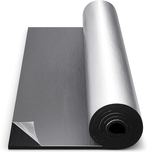 16 x 118in Self-Adhesive Car Heat and Sound Deadening Insulation Mat 394mil 12.91sqft Sound Dampening Mat Noise Deadening Heat Insulation Material for Auto Hood Engine Roof Door and Trunk in Saudi Arabia