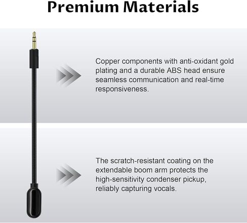 3.5mm Detachable Boom Mic Compatible with Razer Barracuda X Gaming Headset, Noise Cancelling Boom Microphone with Foam, 15cm in Saudi Arabia