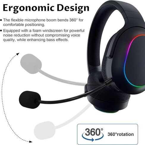 3.5mm Detachable Boom Mic Compatible with Razer Barracuda X Gaming Headset, Noise Cancelling Boom Microphone with Foam, 15cm in Saudi Arabia