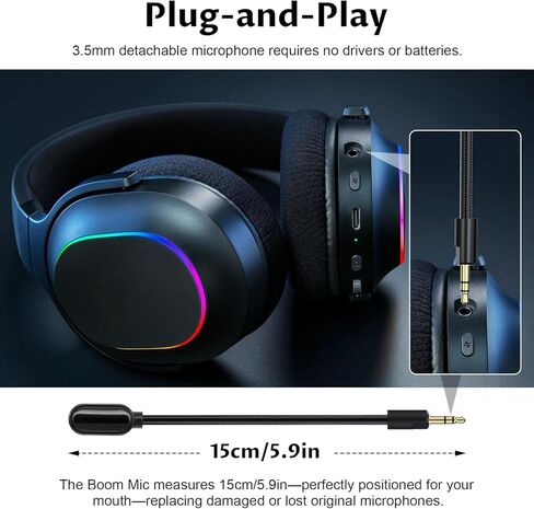 3.5mm Detachable Boom Mic Compatible with Razer Barracuda X Gaming Headset, Noise Cancelling Boom Microphone with Foam, 15cm in Saudi Arabia