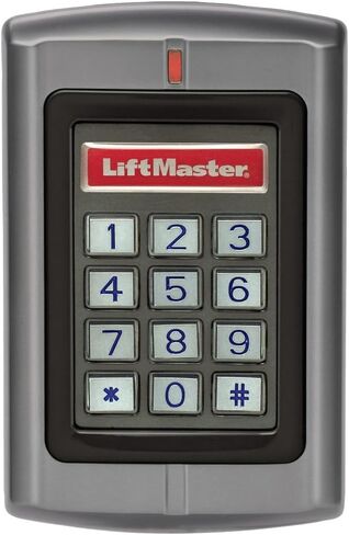 LA Ornamental Liftmaster KPR2000 لوحة مفاتيح مقاومة للماء وقارئ بطاقات قارئ بطاقات 2000 مستخدم فقط، رقم تعريف شخصي من 4 إلى 6 أرقام فقط، أسود in Kuwait