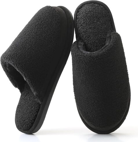 Parlovable Women's Memory Foam House Slippers | Warm Polar Fleece & Faux Fur Lining Comfort Shoes, Non-Slip Rubber Sole, Indoor/Outdoor Wear, Machine Washable in Saudi Arabia