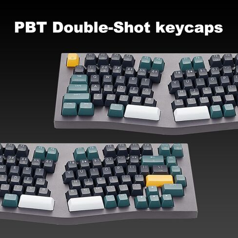 Hexgears F2 Alice83 Aluminum Custom Mechanical Keyboard, Split 83 Keys Alice Layout Ergonomic Keyboard, Hot Swappable Slient Linear Switch, BT5.0/2.4GHz/USB-C, RGB Backlit with Wrist Rest for Win/Mac in Saudi Arabia