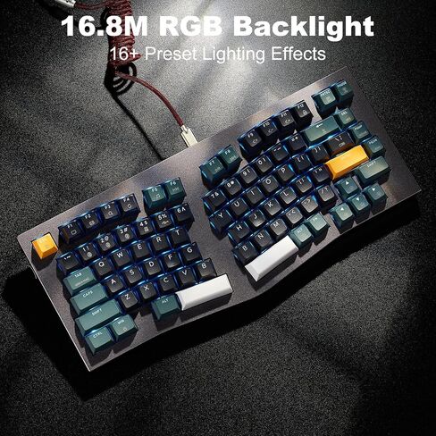 Hexgears F2 Alice83 Aluminum Custom Mechanical Keyboard, Split 83 Keys Alice Layout Ergonomic Keyboard, Hot Swappable Slient Linear Switch, BT5.0/2.4GHz/USB-C, RGB Backlit with Wrist Rest for Win/Mac in Saudi Arabia