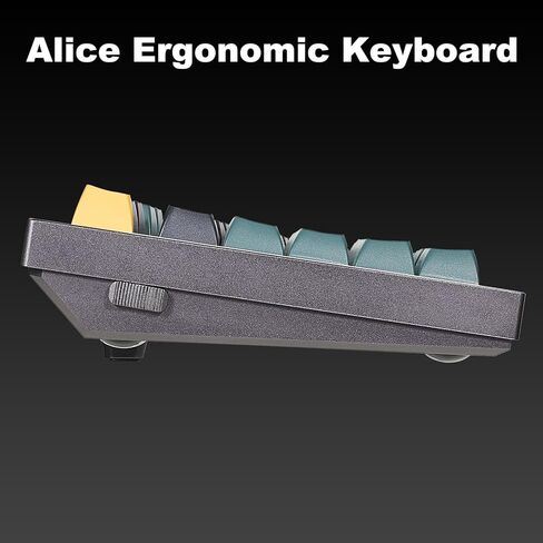 Hexgears F2 Alice83 Aluminum Custom Mechanical Keyboard, Split 83 Keys Alice Layout Ergonomic Keyboard, Hot Swappable Slient Linear Switch, BT5.0/2.4GHz/USB-C, RGB Backlit with Wrist Rest for Win/Mac in Saudi Arabia