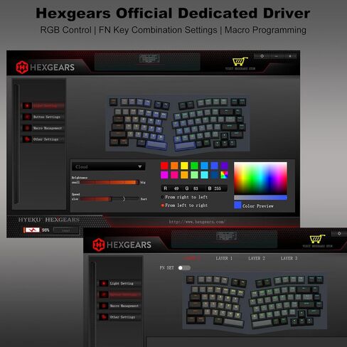 Hexgears F2 Alice83 Aluminum Custom Mechanical Keyboard, Split 83 Keys Alice Layout Ergonomic Keyboard, Hot Swappable Slient Linear Switch, BT5.0/2.4GHz/USB-C, RGB Backlit with Wrist Rest for Win/Mac in Saudi Arabia