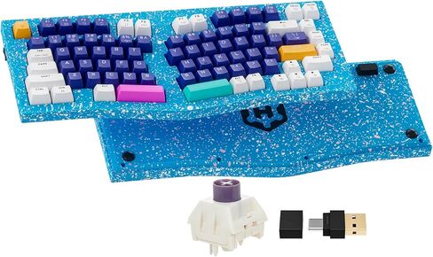 Hexgears F2 Alice83 Aluminum Custom Mechanical Keyboard, Split 83 Keys Alice Layout Ergonomic Keyboard, Hot Swappable Slient Linear Switch, BT5.0/2.4GHz/USB-C, RGB Backlit with Wrist Rest for Win/Mac in Saudi Arabia