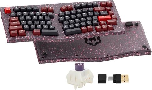 Hexgears F2 Alice83 Aluminum Custom Mechanical Keyboard, Split 83 Keys Alice Layout Ergonomic Keyboard, Hot Swappable Slient Linear Switch, BT5.0/2.4GHz/USB-C, RGB Backlit with Wrist Rest for Win/Mac in Saudi Arabia