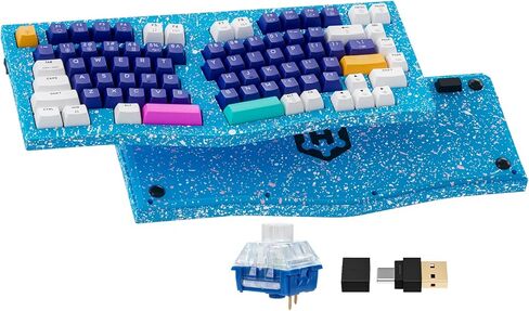 Hexgears F2 Alice83 Aluminum Custom Mechanical Keyboard, Split 83 Keys Alice Layout Ergonomic Keyboard, Hot Swappable Slient Linear Switch, BT5.0/2.4GHz/USB-C, RGB Backlit with Wrist Rest for Win/Mac in Saudi Arabia