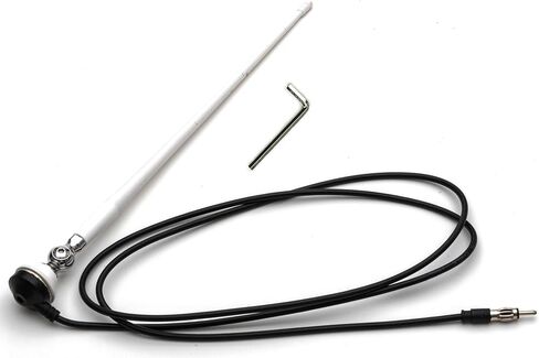 AntennaMastsRus - White AM-FM Rubber Ducky 15 Inch Antenna Kit fits Forest River Motorhomes (All Models) in Saudi Arabia