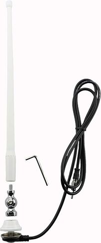 AntennaMastsRus - White AM-FM Rubber Ducky 15 Inch Antenna Kit fits Forest River Motorhomes (All Models) in Saudi Arabia