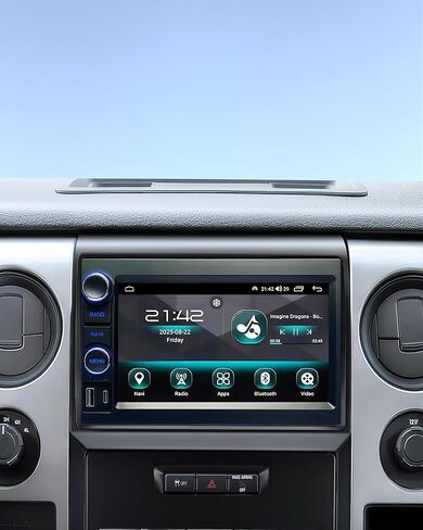 ترقية راديو السيارة اللاسلكي Apple CarPlay & Android Auto لسيارة Ford F150 2004-2008، Ford F250 2008-2016، Fusion 2005-2007، Focus 2005-2007، 7 بوصة، 8 كور، ملاحة GPS، يدعم Netflix/YouTube in Kuwait