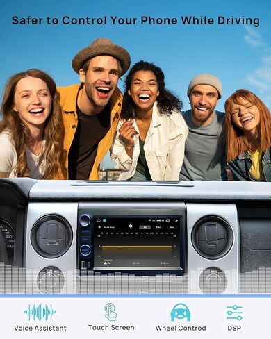 Double Din Car Radio Upgrade Wireless Apple CarPlay & Android Auto for Ford F150 2004-2008, Ford F250 2008-2016, Fusion 2005-2007, Focus 2005-2007, 7 Inch, 8Core,GPS Navigation, Supports Netflix in Saudi Arabia