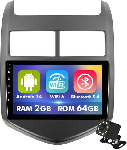 ستيريو سيارة 9 بوصة IPS تعمل باللمس Android 14 لسيارة شيفروليه سونيك أفيو 2011-2015 مع CarPlay اللاسلكي وراديو السيارة Android Auto 2+64 جيجابايت، يدعم WiFi 6، بلوتوث، 5.4، كاميرا احتياطية، SWC in Kuwait