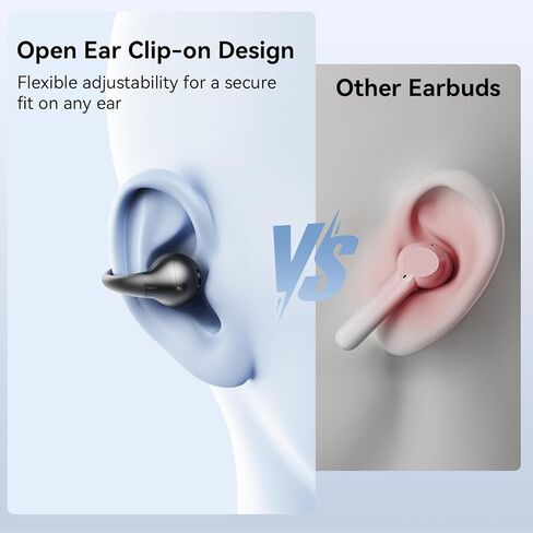 NANK Clip Super Clip on Earbuds, Open Ear Headphones Bluetooth 5.4 Clip-on Earbuds, 5.1g Ultra-Light, Clear Sound Quality, IPX5 Waterproof, 32H Long Battery Life, Secure Comfort for Sports & Daily Use in Saudi Arabia