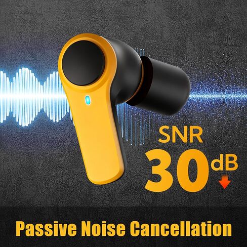 سماعات أذن بلوتوث 6.0 من موقع العمل، وقت تشغيل 70 ساعة، مقاومة للماء IP56، إلغاء الضوضاء 30 ديسيبل SNR، ENC، وسادات أذن لاسلكية حقيقية شديدة التحمل للعمل في الهواء الطلق، بناء مع 12 قطعة من سدادات الأذن in Kuwait