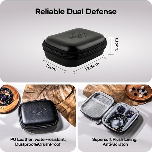 Linsoul Kiwi Ears Quartet 2DD+2BA شاشة هجينة داخل الأذن، سماعات HiFi + حافظة ZiiGaat PELLEPOD الجلدية لسماعات الأذن in Kuwait