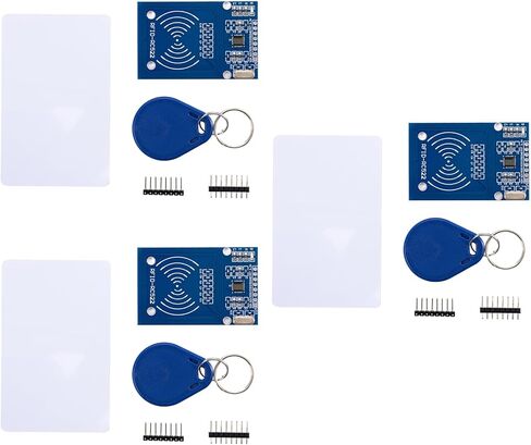 3-Piece RFID Kit: Mifare RC522 RF IC Card Sensor Module with S50 Blank Cards and Keychains, Compatible with Arduino and Raspberry Pi in Saudi Arabia