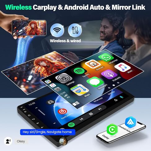ستيريو سيارة Andorid 13 لسيارة Nissan Sentra 2007-2012، راديو مع شاشة لمس 7 بوصة، مع CarPlay لاسلكي/Android Auto GPS Bluetooth FM كاميرا احتياطية، 2+64 جيجا in Kuwait