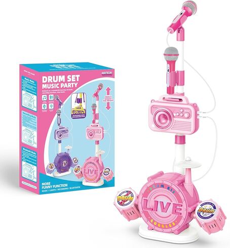 Kids Karaoke Microphone with Adjustable Stand – Bluetooth Kids Karaoke Machine with Lights, Voice Changer, & Recording –Microphones for Singing, Christmas & Birthday Gifts for Girls, Boys -Purple in Saudi Arabia