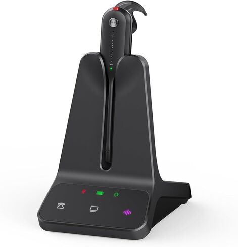 Yealink DECT Wireless Headset WH63 E2 UC, Zoom Teams Certified,Single Ear (Mono) Convertible Headset,Connects to Desk Phone&Computer,Noise Canceling Microphone,3 Wearing Styles in Saudi Arabia