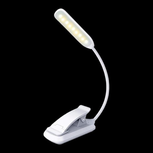 USB Rechargeable Clip LED Reading Light, Eye Protection Night Light with Light-Colored Case, Compact 88x40x220mm Clamp Lamp for Home and Desk Use in Saudi Arabia