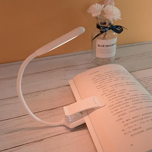 USB Rechargeable Clip LED Reading Light, Eye Protection Night Light with Light-Colored Case, Compact 88x40x220mm Clamp Lamp for Home and Desk Use in Saudi Arabia