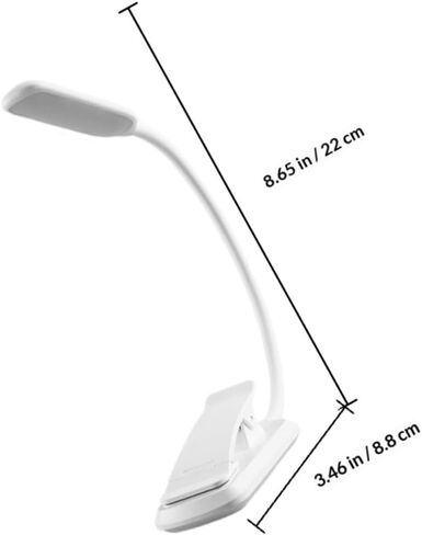 Ciieeo USB Rechargeable LED Eye-Protection Reading Lamp with Clamp, White 88x40x220mm, Portable Night Reading Light for Students and Dorm Use in Kuwait