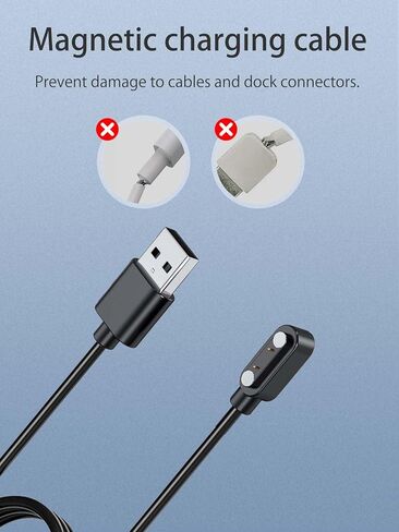 شاحن للساعة الذكية Mingtawn AK75، كابل شحن USB مغناطيسي 3.28 قدم/1 متر، استبدال كابل الشاحن للساعة الذكية Mingtawn AK75 (أسود) in Kuwait