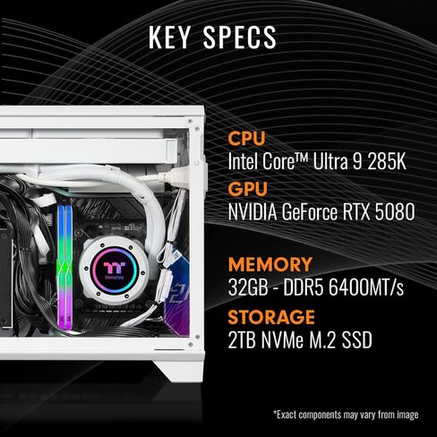 Thermaltake LCGS Traveler u2880S Mini-ITX Gaming PC (Intel® Core™ Ultra 9 285K, ToughRam 32GB DDR5 6400MT/s RGB Memory, NVIDIA® GeForce RTX™ 5080, 2TB NVMe M.2, WiFi, Windows 11) TR1S-B860-580-LCS in Saudi Arabia