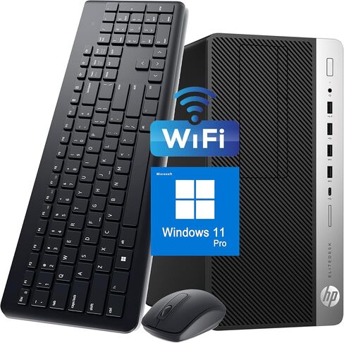 HP EliteDesk 705 G4 Mini Tower Computer, Windows 11 Pro Desktop PC, MT Computer AMD Ryzen 3 PRO 2200G, 8GB RAM, 256GB SSD, RJ-45, DisplayPort, WiFi, Bluetooth(Renewed) in Kuwait