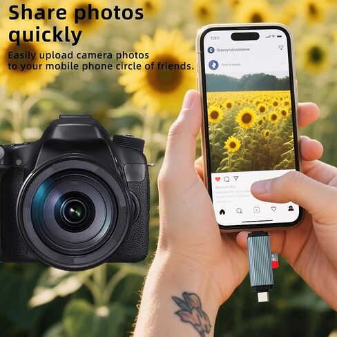 قارئ بطاقة SD لمحول iPhone USB C Lightning إلى Micro SD لـ 17 16 15 Pro Max (2in1) هاتف عصا ذاكرة الكاميرا الرقمية لجهاز Ipad TF كابل Android متوافق مع Samsung Dongle PC Connect in Saudi Arabia