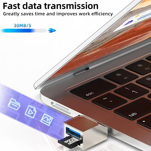 محول USB C إلى Micro SD USB A لهاتف iPhone 17 16 15 Pro Max (2in1) قارئ بطاقة TF، كابل ذاكرة OTG نوع C جاك ذكر لأجهزة Ipad وApple متوافق مع ملحقات كاميرا Samsung Speed ​​Fast in Kuwait