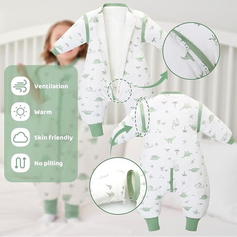LAT Baby Sleep Bag with Feet Winter,3 Way Zip Wearable Blanket,Warm Sack for Toddler 2.5 TOG-Sleepsuit Removable Sleeves in Saudi Arabia