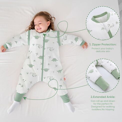 LAT Baby Sleep Bag with Feet Winter,3 Way Zip Wearable Blanket,Warm Sack for Toddler 2.5 TOG-Sleepsuit Removable Sleeves in Saudi Arabia