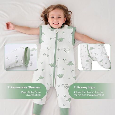 LAT Baby Sleep Bag with Feet Winter,3 Way Zip Wearable Blanket,Warm Sack for Toddler 2.5 TOG-Sleepsuit Removable Sleeves in Saudi Arabia