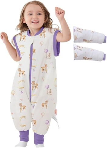 LAT Baby Sleep Bag with Feet Winter,3 Way Zip Wearable Blanket,Warm Sack for Toddler 2.5 TOG-Sleepsuit Removable Sleeves in Saudi Arabia