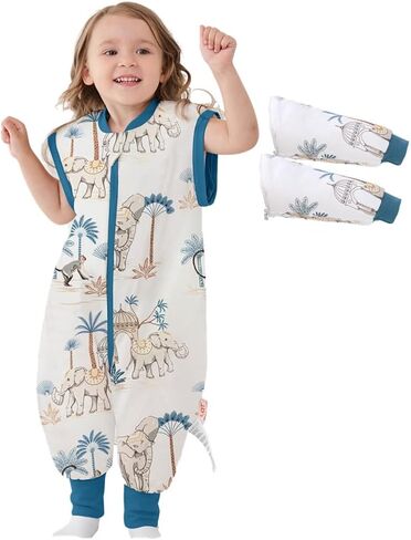 LAT Baby Sleep Bag with Feet Winter,3 Way Zip Wearable Blanket,Warm Sack for Toddler 2.5 TOG-Sleepsuit Removable Sleeves in Saudi Arabia