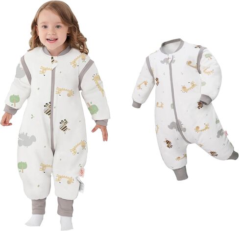 LAT Baby Sleep Bag with Feet Winter,3 Way Zip Wearable Blanket,Warm Sack for Toddler 2.5 TOG-Sleepsuit Removable Sleeves in Saudi Arabia