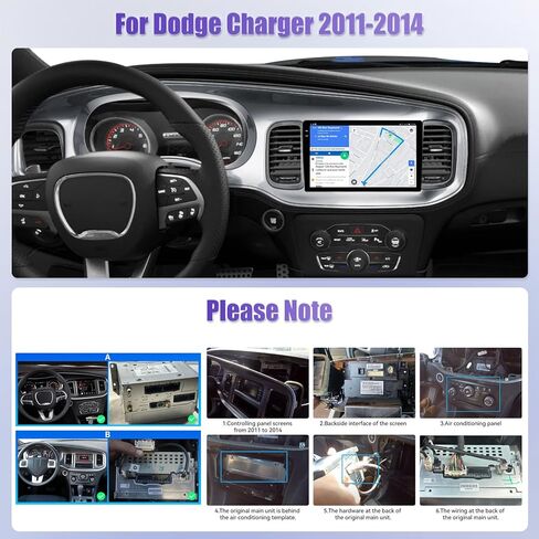 [4G+128G] ستيريو سيارة Android لـ Dodge Charger 2011-2014 مع Carplay Android Auto 9 بوصة شاشة لمس بلوتوث FM RDS/WiFi/GPS Navigation/SWC+AHD كاميرا احتياطية in Kuwait