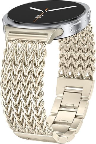 Minyee Metal Band Compatible with Samsung Galaxy Watch 8 40mm 44mm/ 8 Classic 46mm Bands, No Gap One-Click Dressy Stainless Steel Metal Gold Multi-chain Strap Mermaid Style Link Bracelet Wristband in Saudi Arabia