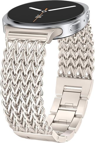 Minyee Metal Band Compatible with Samsung Galaxy Watch 8 40mm 44mm/ 8 Classic 46mm Bands, No Gap One-Click Dressy Stainless Steel Metal Gold Multi-chain Strap Mermaid Style Link Bracelet Wristband in Saudi Arabia