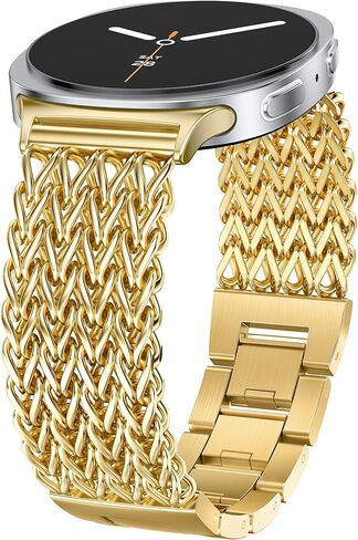 Minyee Metal Band Compatible with Samsung Galaxy Watch 8 40mm 44mm/ 8 Classic 46mm Bands, No Gap One-Click Dressy Stainless Steel Metal Gold Multi-chain Strap Mermaid Style Link Bracelet Wristband in Saudi Arabia