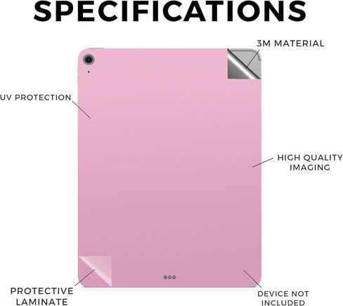 جلد متوافق مع Apple iPad Air 11 (M2) 2024 - وردي صلب - غطاء لاصق واقٍ من الفينيل الفاخر 3M - سهل الاستخدام | صُنع في الولايات المتحدة الأمريكية بواسطة MightySkins in Saudi Arabia