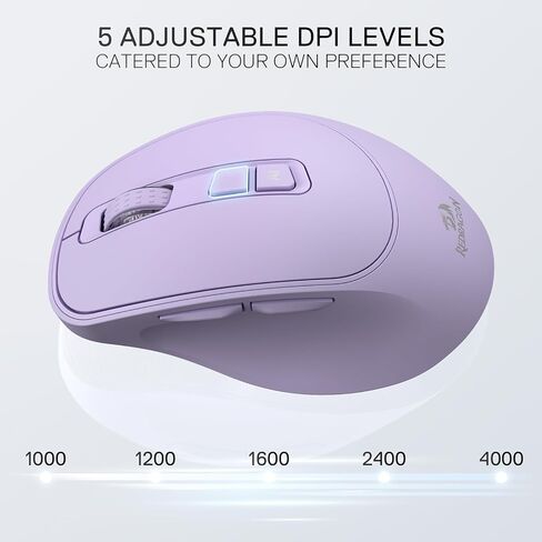 Redragon BM4195 AI ماوس لاسلكي ذكي، 2.4G & BT ماوس مكتب كمبيوتر، ترجمة وكتابة صوتية، 5 DPI قابلة للتعديل، تصميم مريح، عمر بطارية طويل، للكمبيوتر المحمول/سطح المكتب/الكمبيوتر الشخصي، أرجواني in Saudi Arabia