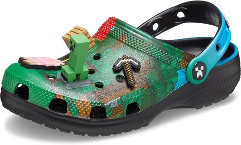 Crocs Unisex-Adult Classic Minecraft Clogs, Minecraft/Green, 13 Women/11 Men in Saudi Arabia