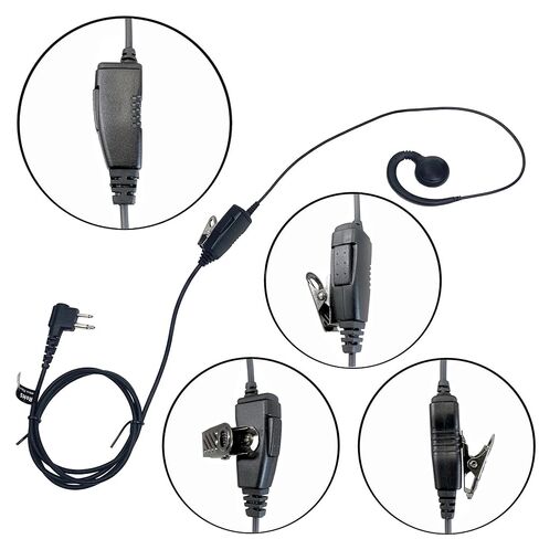 سماعة أذن MaximalPower ثنائية الاتجاه سلك واحد على شكل حرف C مزودة بخطاف أذن PTT لموتورولا CP88، CP200، CP100، CP185، CP200D، CLS1110، CLS1410، RDM2070d in Saudi Arabia