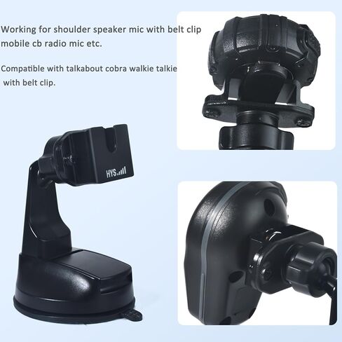 HYS Amateur Radio Scanner/HT/Mobile CB Radio Speaker Microphones with a Belt Clip or Round Knob Suction Cup Mount for YEASU/Vertex Icom Astatic Cobra Uniden Shoulder Speaker Mic in Saudi Arabia